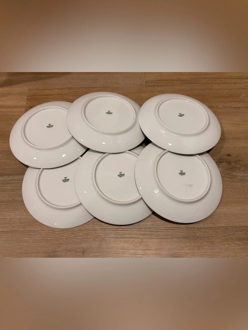 Mitterteich mid century Salad Plates with Blue Floral Accent - Set of 6